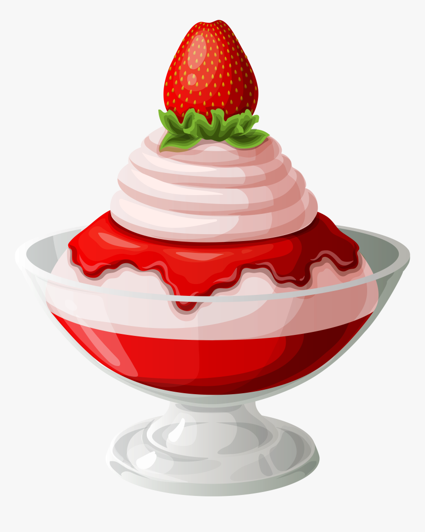 Strawberry Ice Transparent Picture - Strawberry Ice Cream Clipart Png, Png Download, Free Download