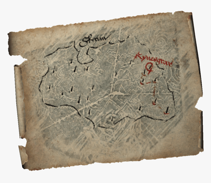 Map Of Dragon Burials - Skyrim Map Of Dragon Burials, HD Png Download, Free Download