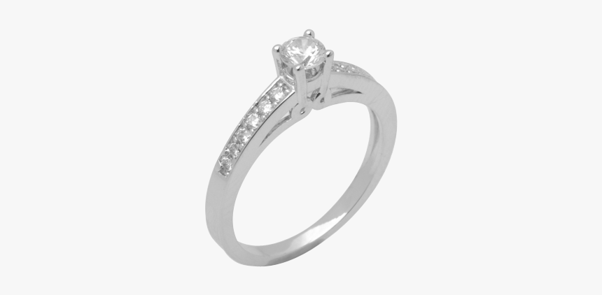 14k White Gold Diamond Ring D2129 - Engagement Ring, HD Png Download, Free Download