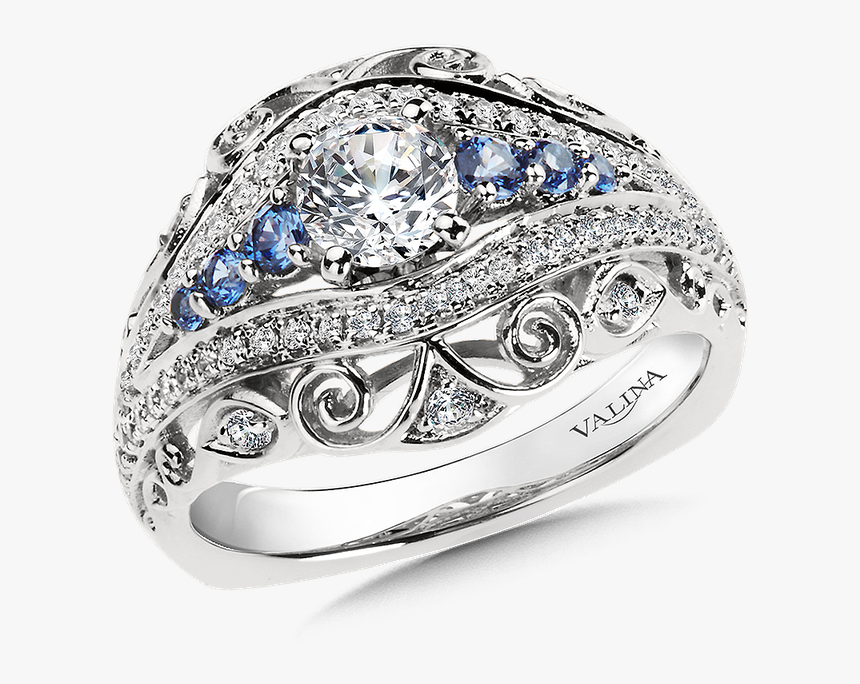 Valina Diamond And Blue Sapphire Engagement Ring Mounting - Pre-engagement Ring, HD Png Download, Free Download