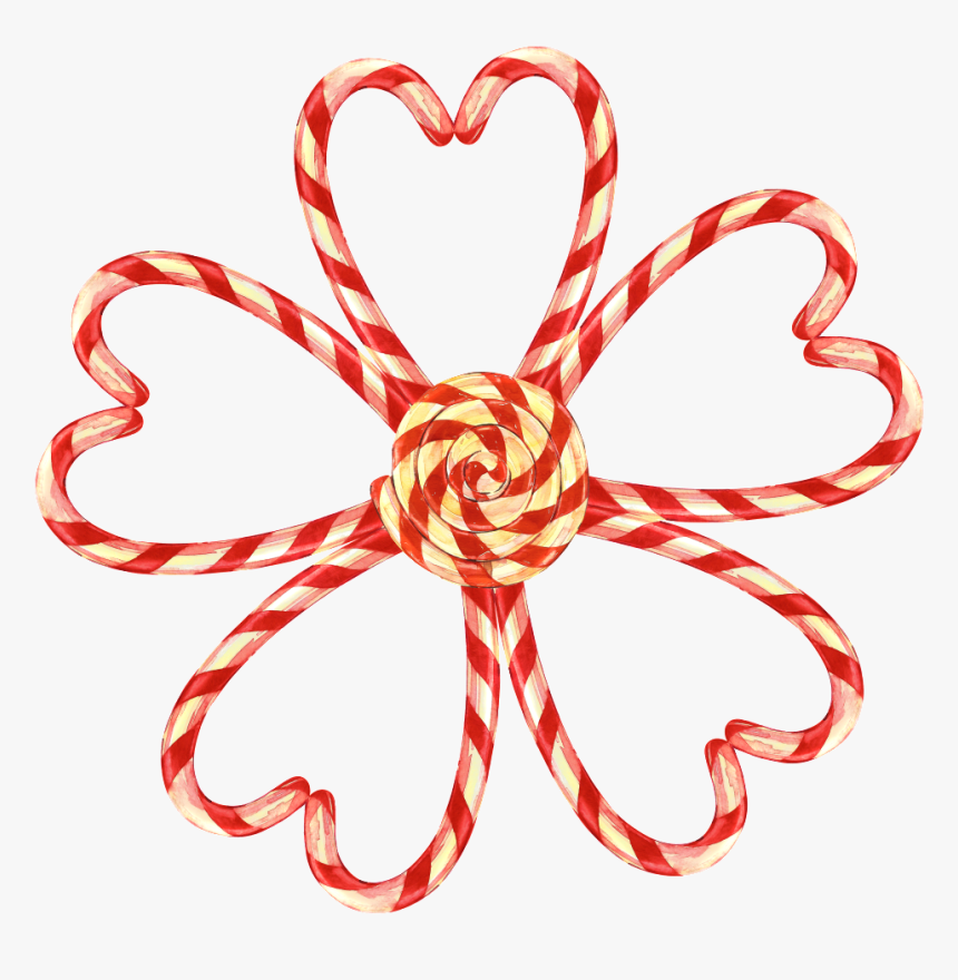 Cane Candy Stitching Flower Shape Decoration Png Transparent, Png Download, Free Download
