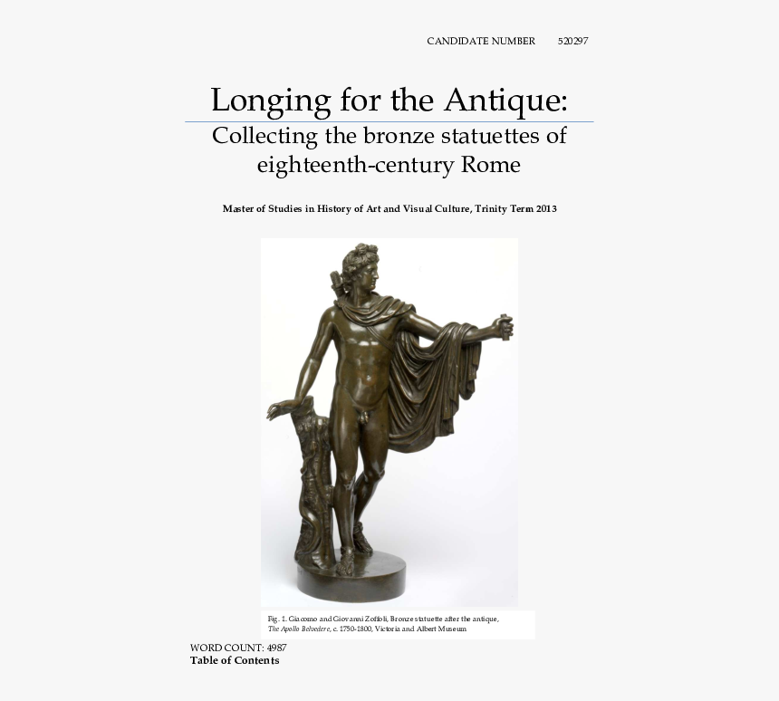 Statue , Png Download - Zoffoli Bronze Apollo, Transparent Png, Free Download