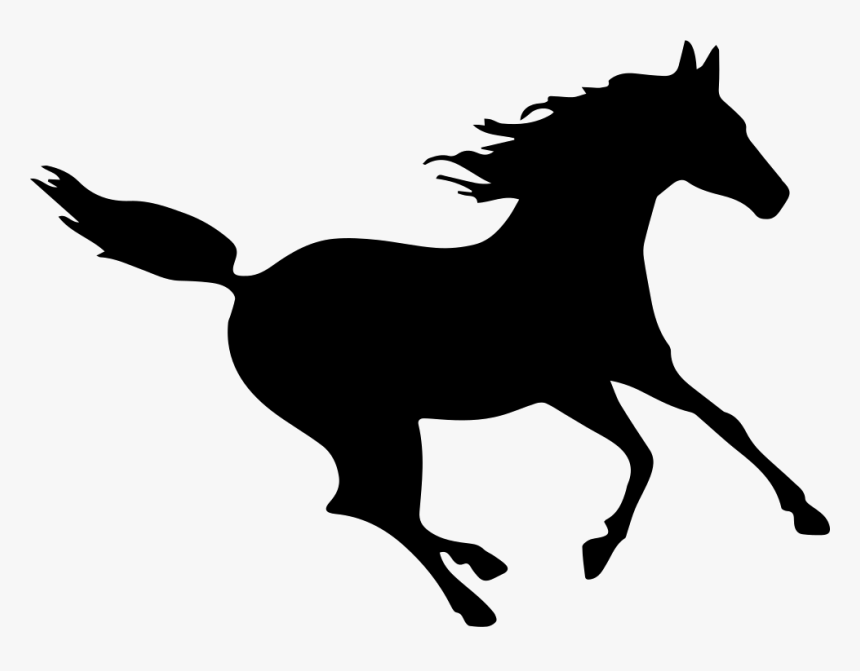 Horse Black Fast Running Silhouette - Horse Silhouette, HD Png Download, Free Download