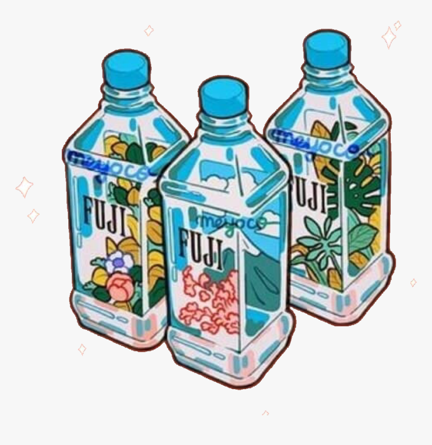 #water #fiji #fuji #cute #remix #remixit #blue #aesthetic - Aesthetic Water Bottle Drawing, HD Png Download, Free Download