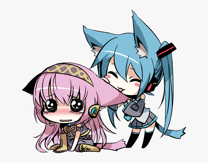 Chibi Clipart Neko - Luka And Miku, HD Png Download, Free Download