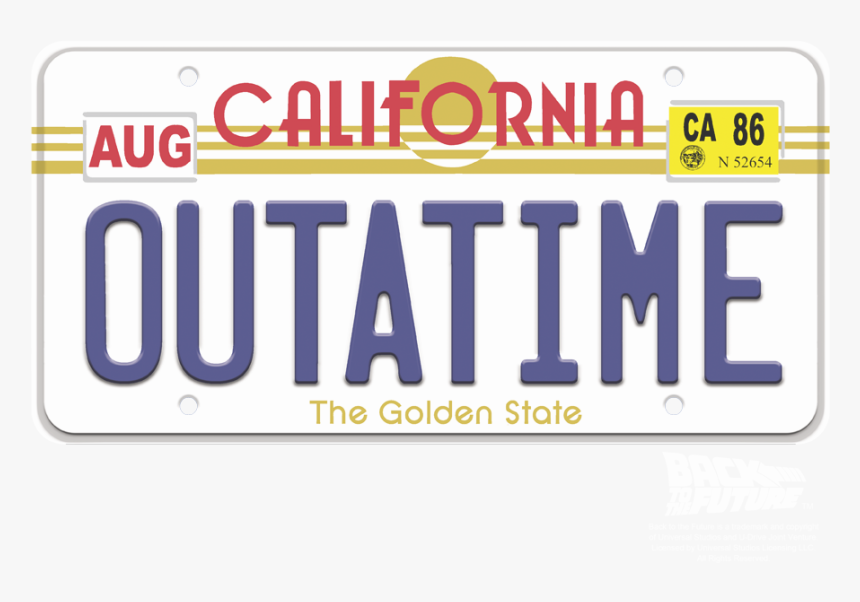 Back To The Future Outatime Plate Men"s Slim Fit T-shirt - Back To The Future License, HD Png Download, Free Download
