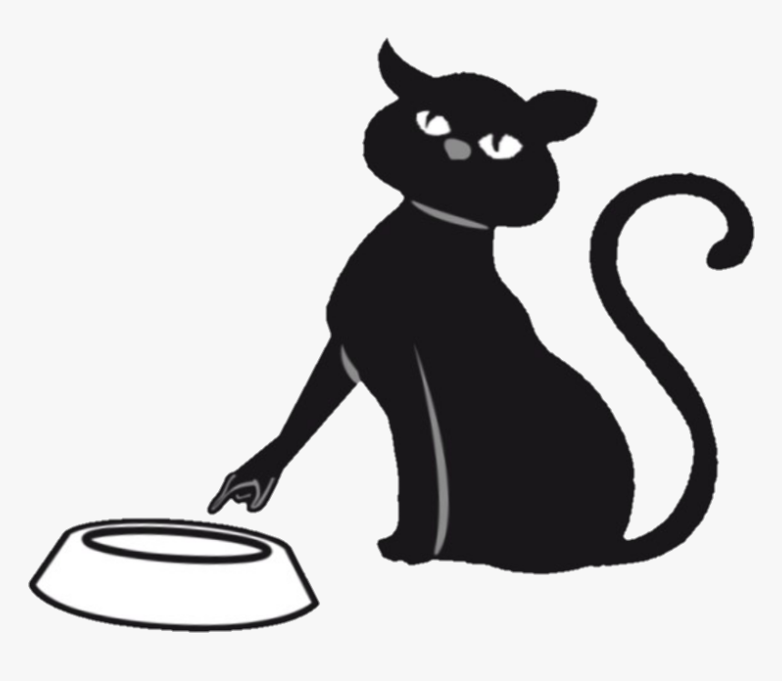 Neko Empty Yum Cute Sweet Kittylove Kitty Food Kitten - Cat Clipart Black And White Food, HD Png Download, Free Download