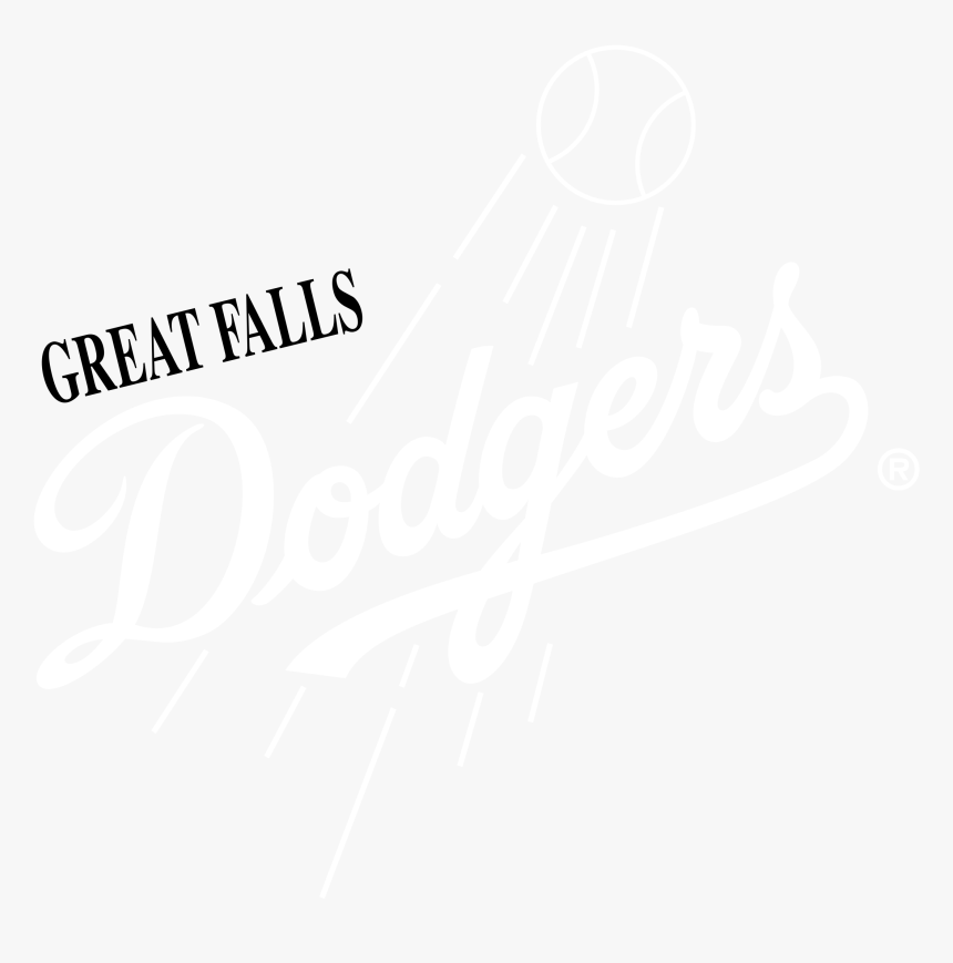 Great Falls Dodgers Logo Black And White - Calligraphy, HD Png Download, Free Download