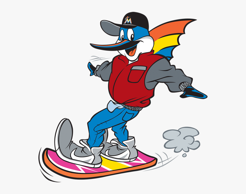 Transparent Back To The Future Clipart - Miami Marlins Mascot Cartoon, HD Png Download, Free Download