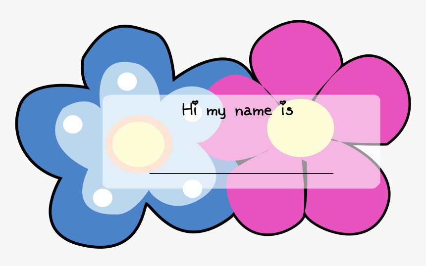 Flower Name Tag Design , Transparent Cartoons - Flower Name Tag Design, HD Png Download, Free Download