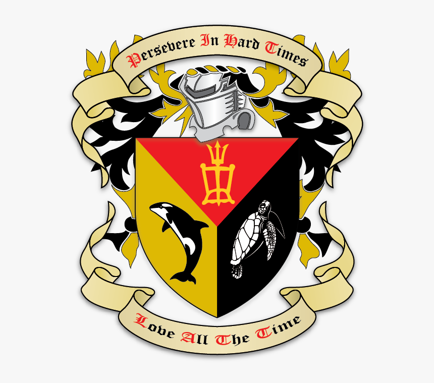 Per Pall, Gules, Sable And Or, In Chief A Waterman - Coats Of Arms Perseverance, HD Png Download, Free Download