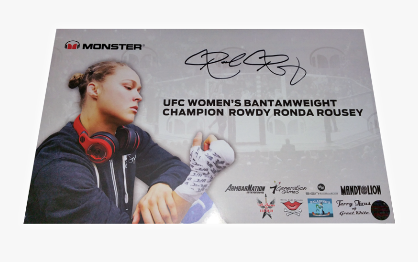 Ronda Rousey Autographed Free Rice Weekly Prize - Monster Cable, HD Png Download, Free Download