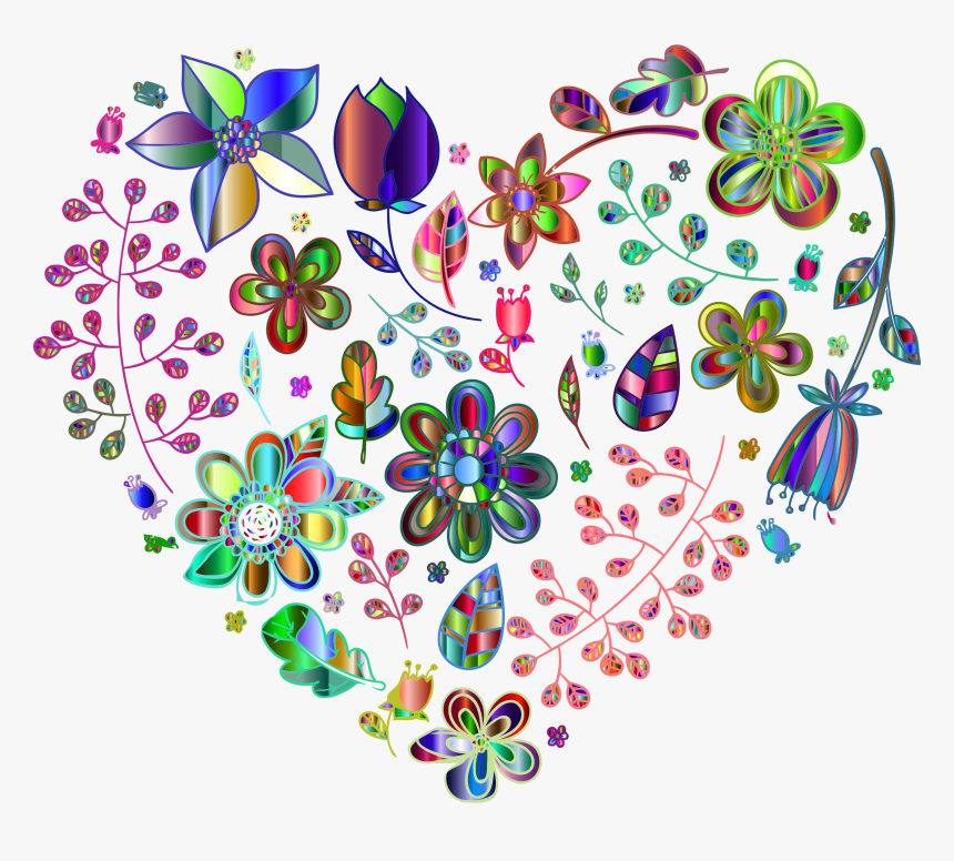 Transparent Flower Heart Png - Heart Design Transparent Background, Png Download, Free Download