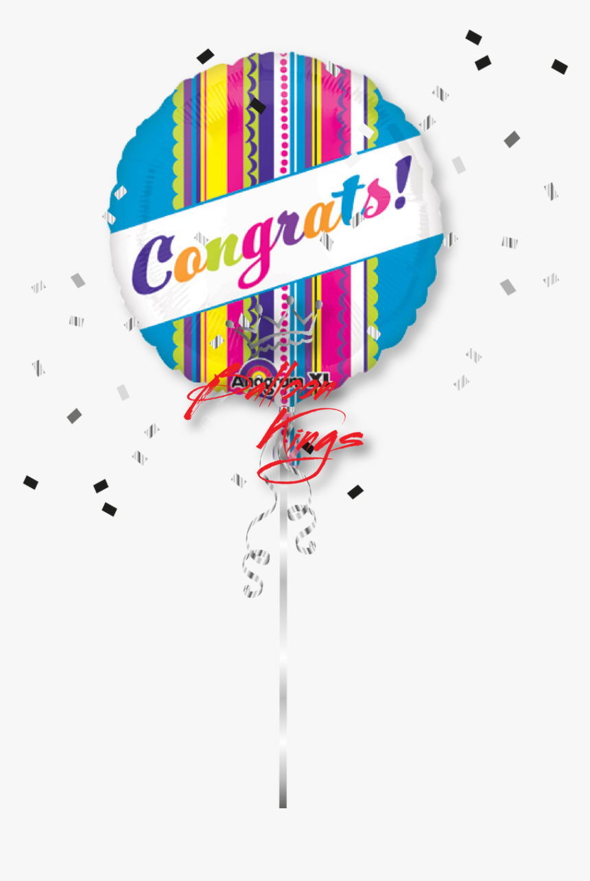 Congrats Multi Design Stripe Colourblast Foil Balloon - Graphic Design, HD Png Download, Free Download