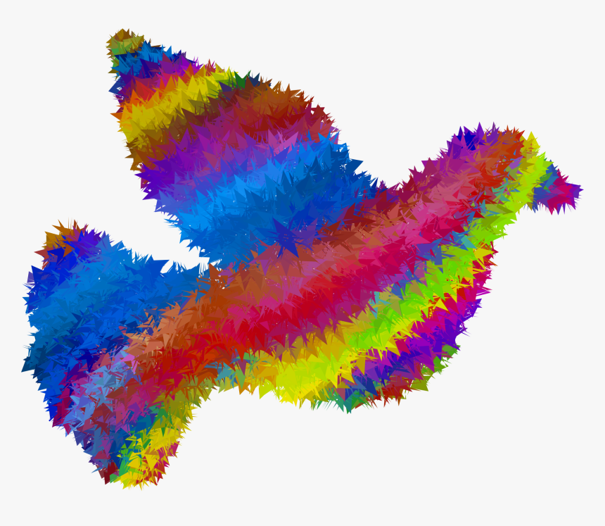 Psychedelic High Poly Peace Dove - Colorful Dove Png, Transparent Png, Free Download