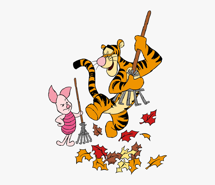 Clipart Fall Sweeping Leave - Fall Winnie The Pooh Clipart, HD Png Download, Free Download