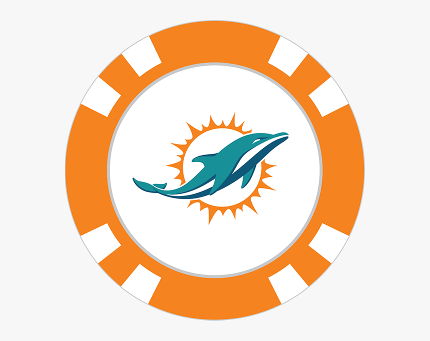 Miami Dolphins Poker Chip Ball Marker - Miami Dolphins Logo 2018 Printable, HD Png Download, Free Download