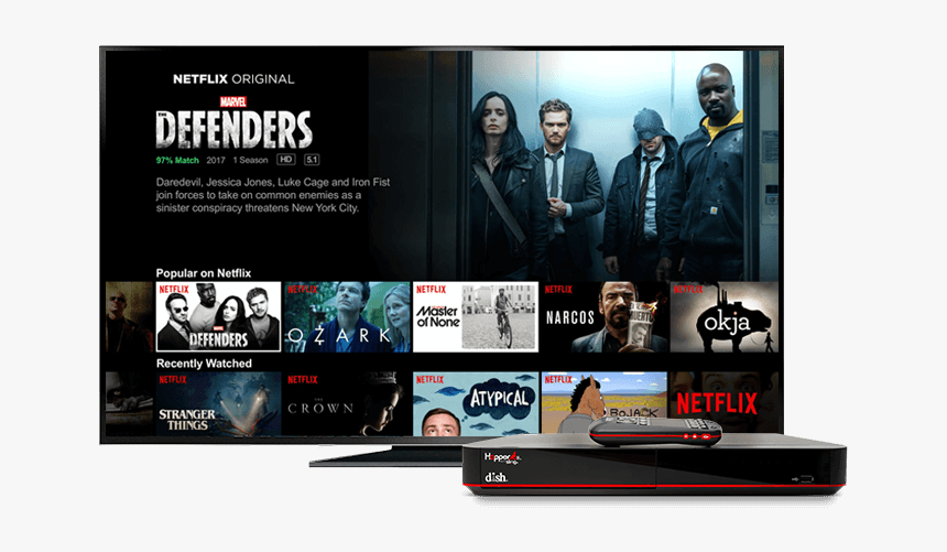 Netflix Ui On Dish With Hopper Dvr - Tv Netflix, HD Png Download, Free Download
