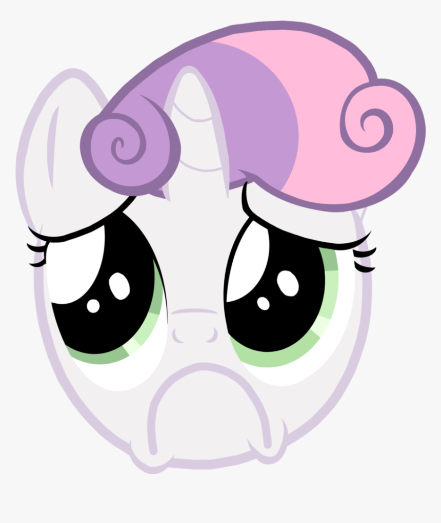 Sweetie Belle Frown Vector By Darock1119 - Cartoon Cute Sad Face, HD Png Download, Free Download