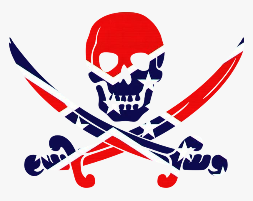 Black And White Stock Rebel Flag Clipart - Jolly Roger Png, Transparent Png, Free Download