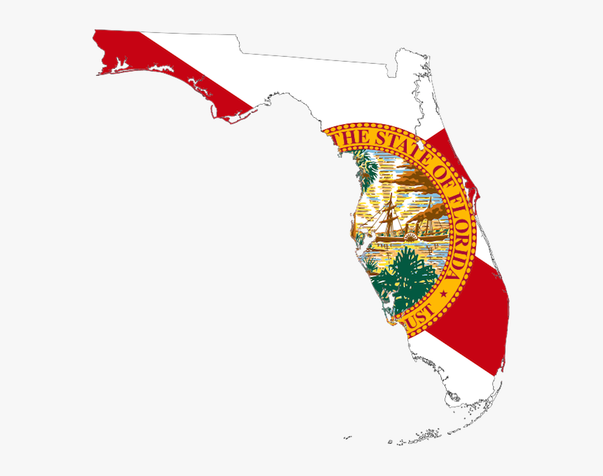 Transparent Florida State Outline Png - Florida Flag Map, Png Download, Free Download