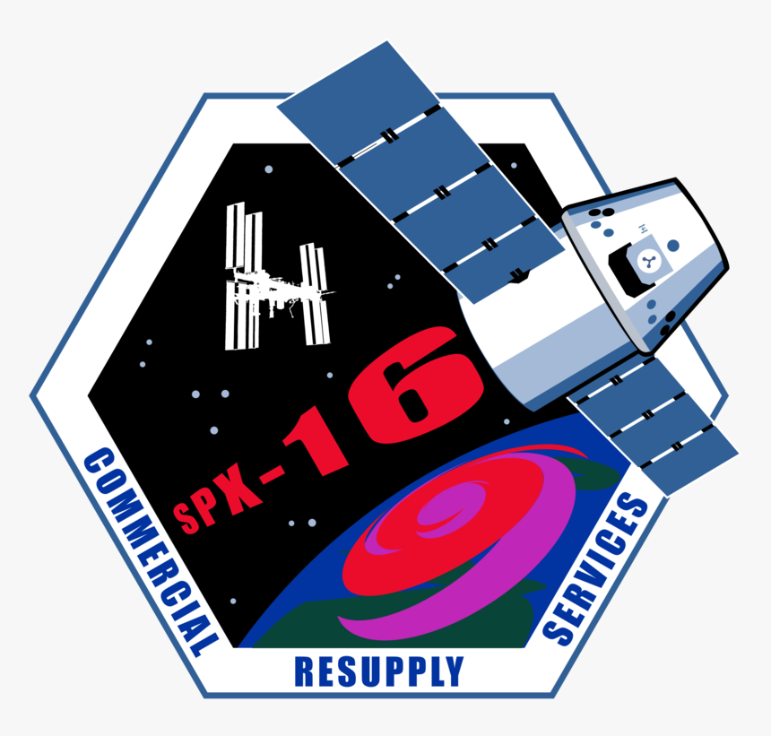 800px Spacex Crs 16 Patch - Space X Crs 16, HD Png Download, Free Download