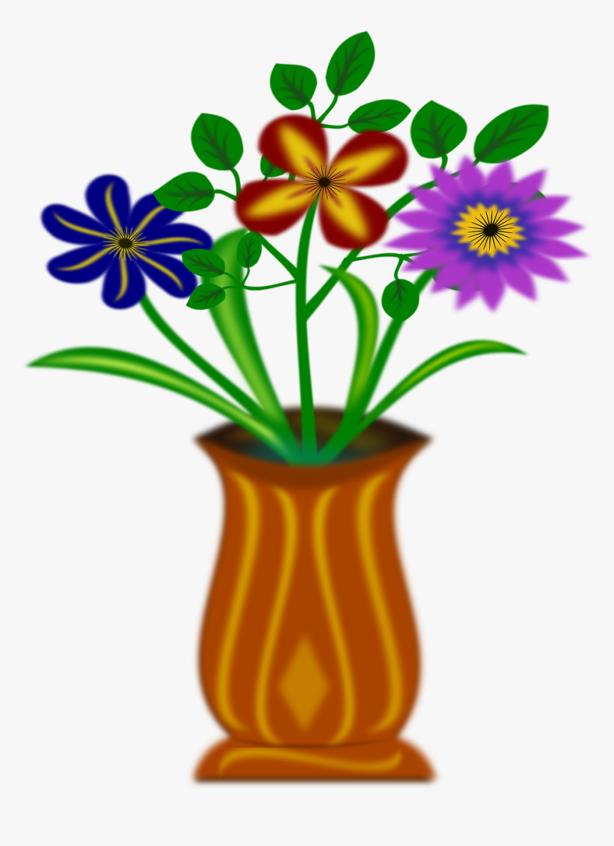 Clip Art Vase Of Flowers, HD Png Download, Free Download