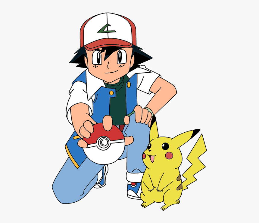 Clipart Ash Drawing Cartoon - Ash And Pikachu Printable, HD Png Download, Free Download