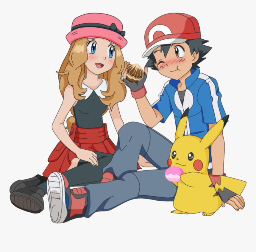 Ash And Serena Fan Art - Ash And Serena Png, Transparent Png, Free Download