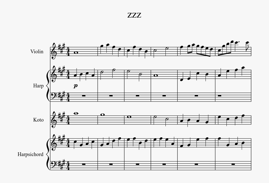 Zzz Sheet Music 1 Of 3 Pages - Sheet Music, HD Png Download, Free Download