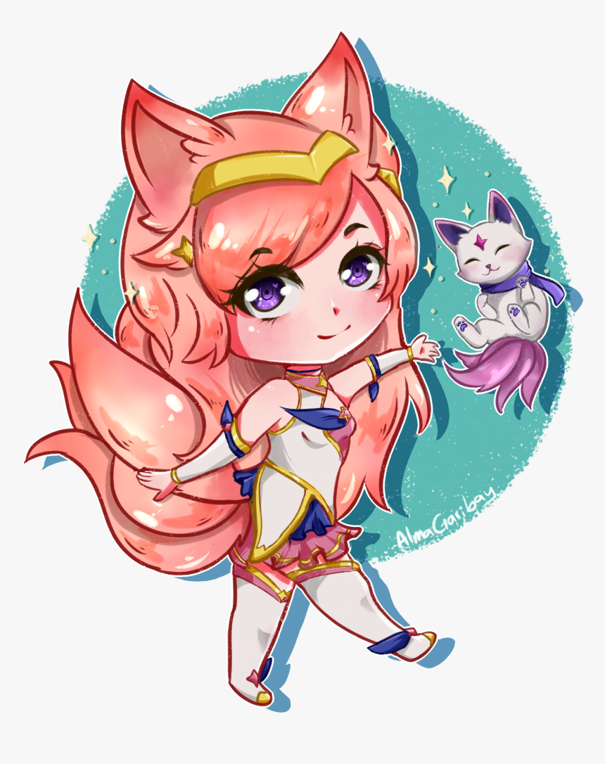 Chibi Star Guardian Ahri By Almagkrueger Hd Wallpaper - Lol Chibi Star Guardian, HD Png Download, Free Download