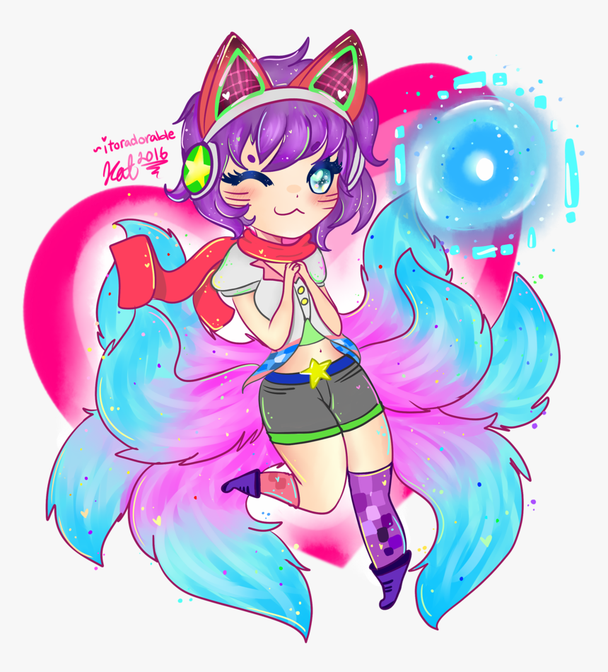 Jpg Royalty Free Library Arcade Chibi By Itoradorable - League Of Legends Ahri Arcade Chibi, HD Png Download, Free Download