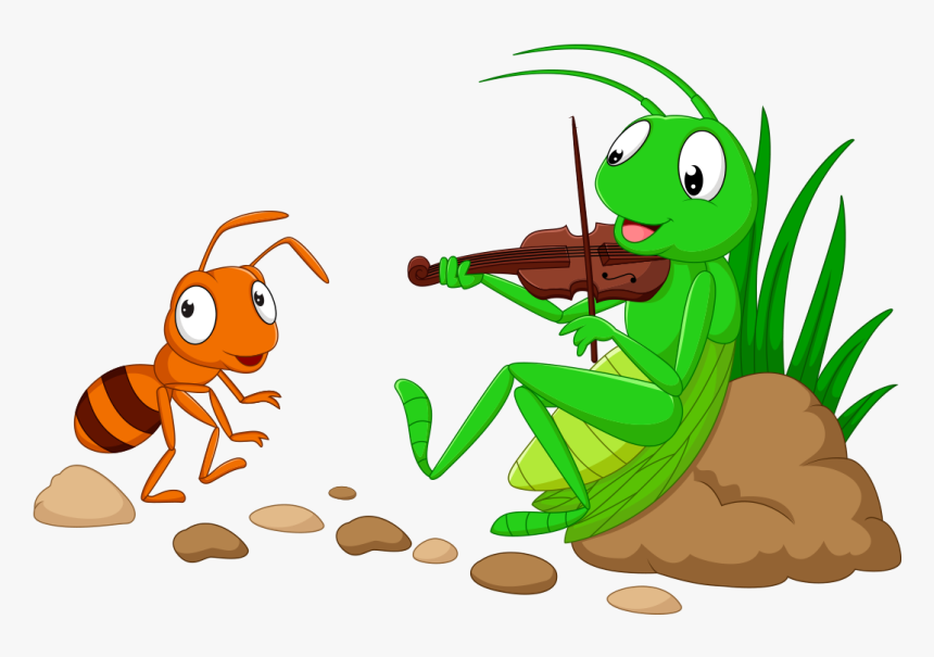La Hormiga Y El Grillo - Ant And The Grasshopper Clipart, HD Png Download, Free Download
