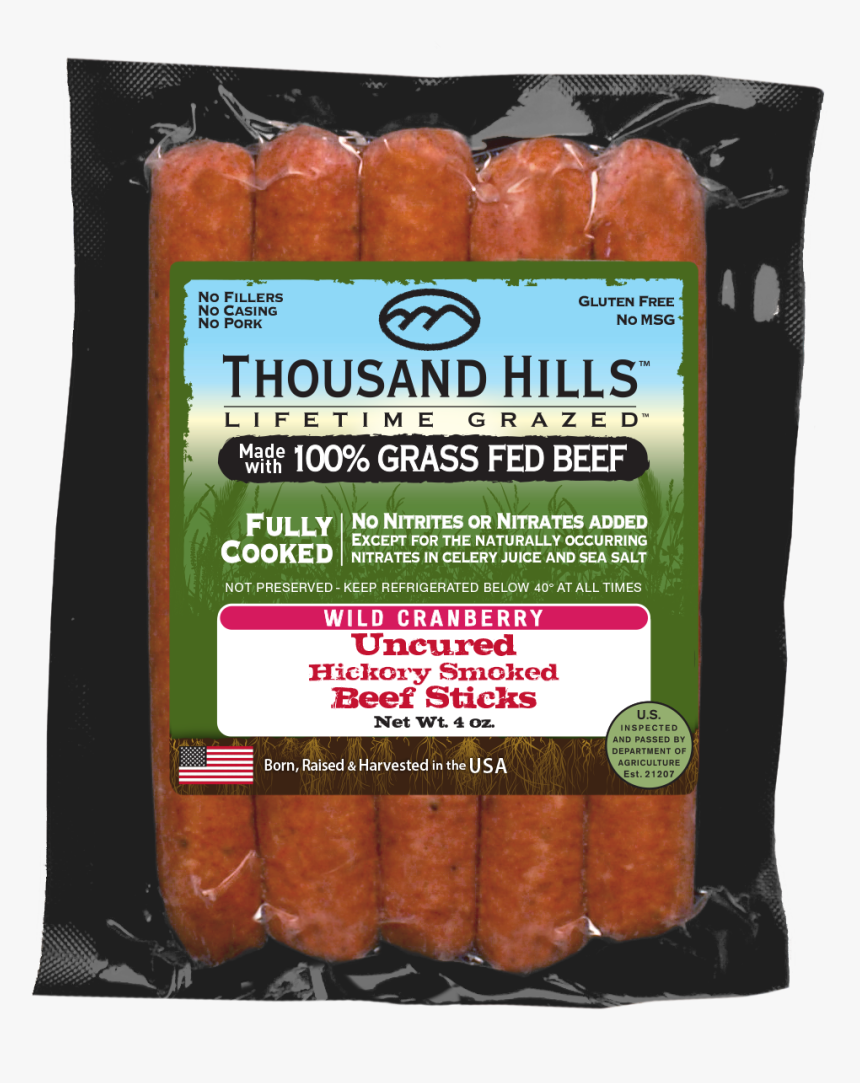 Beef Sticks - Wild Cranberry - Thousand Hills Beef Stick, HD Png Download, Free Download