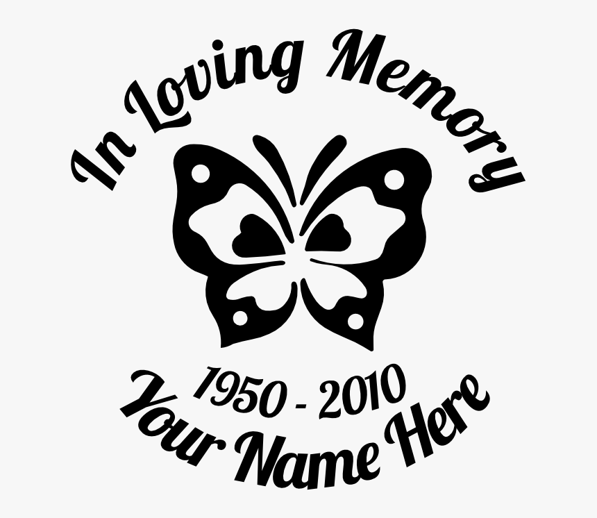 In Loving Memory Of - Loving Memory Butterfly Decals, HD Png Download, Free Download