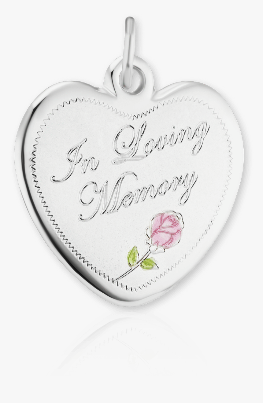 Enameled Sterling Silver Heart In Loving Memory Medallion - Locket, HD Png Download, Free Download