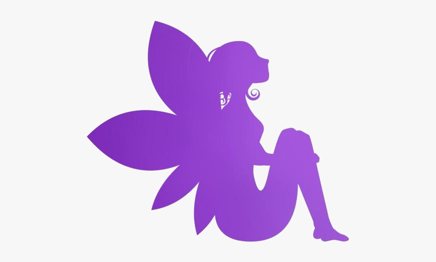 Transparent Pink Moon Fairies Silhouette Png - Fairy Silhouette Sitting Down, Png Download, Free Download