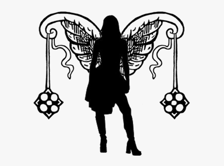 Female Angel/fairy Silhouette 5 By Viktoria-lyn On - Drawing, HD Png Download, Free Download