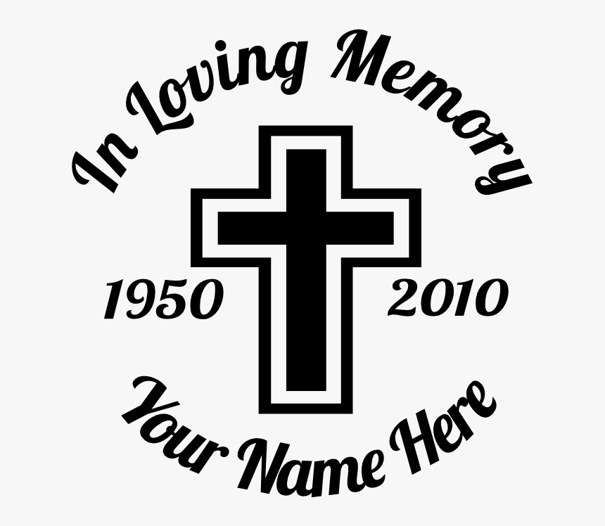 Loving Memory Heart Sticker , Png Download - Cross, Transparent Png, Free Download