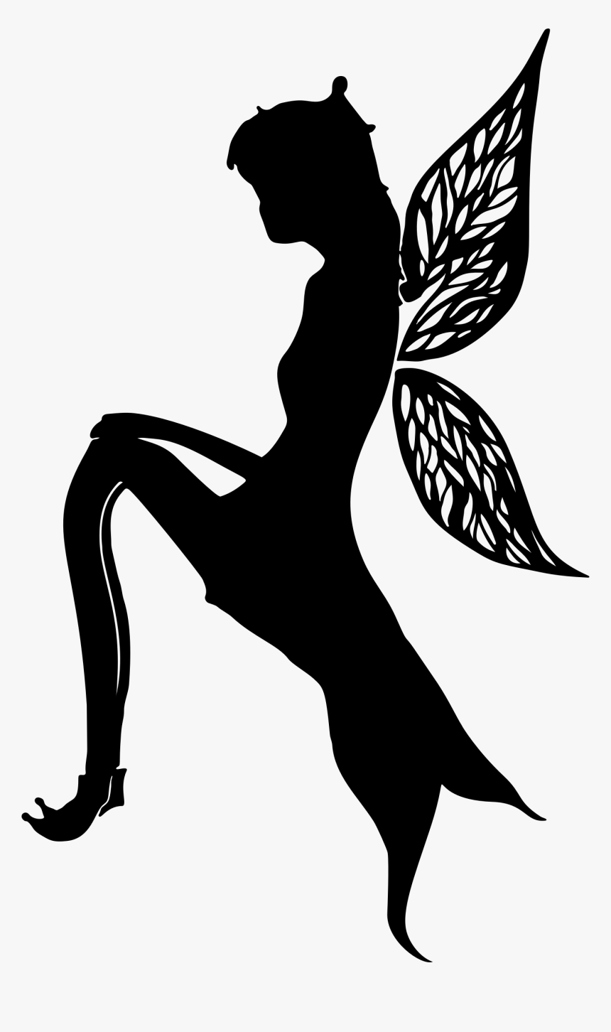 Clipart Sitting Fairy Silhouette Variation Png Sitting - Blue Fairy Png, Transparent Png, Free Download