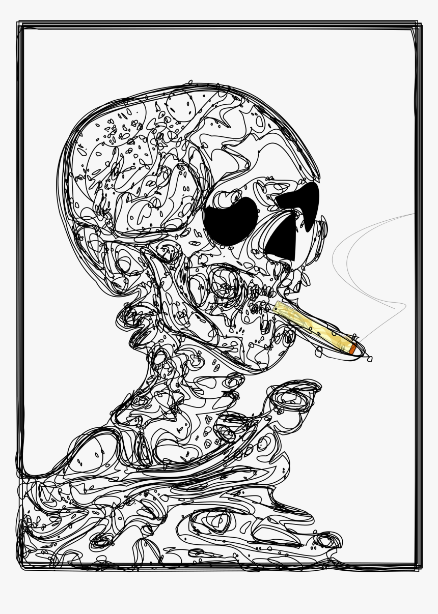 Skull Smoking Clip Arts - صور تلوين عن التدخين, HD Png Download, Free Download