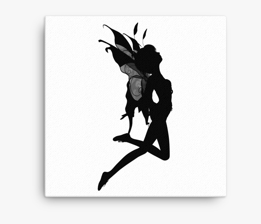 Female Fairy Silhouette Canvas Mockup Wall Original - Fairy Silhouette, HD Png Download, Free Download