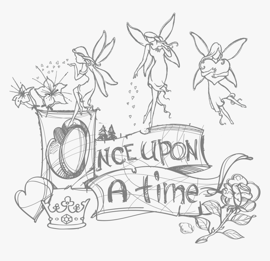 Fairy Clipart Black And White - Black And White Fairy Tale Clipart, HD Png Download, Free Download