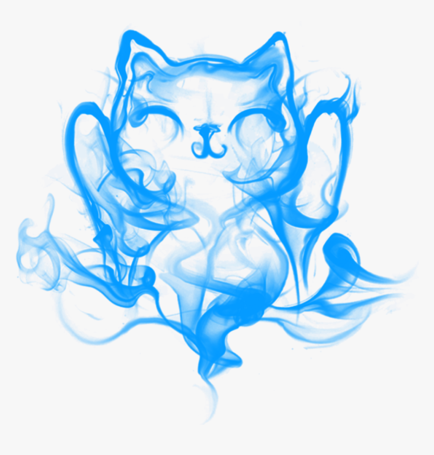 Freetoedit Cat Vape Smoke Cloud Blue - Cat Smoke Silhouette, HD Png Download, Free Download