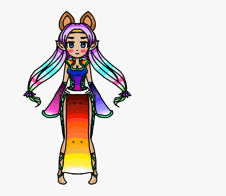 Rainbow Deer Fairy - Cartoon, HD Png Download, Free Download
