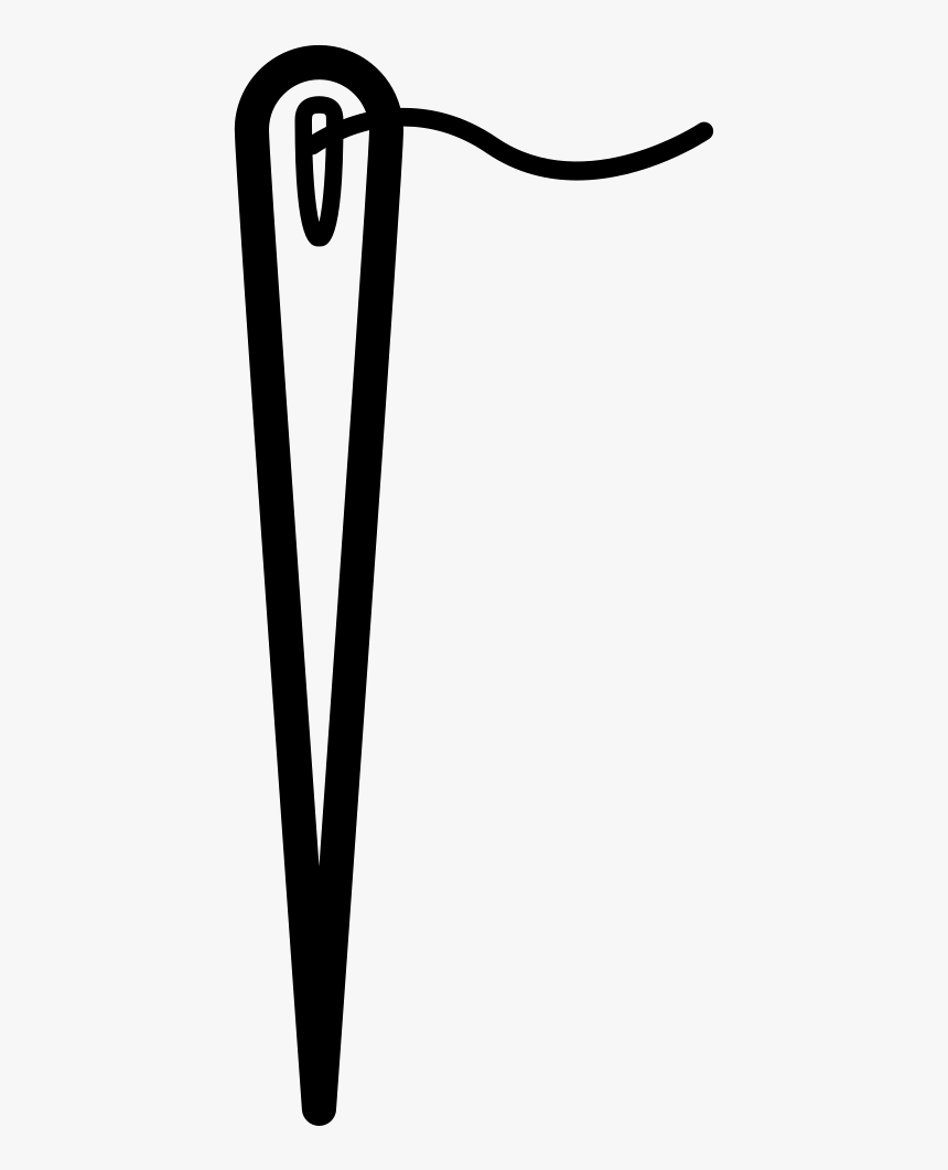 Needle Outline In Vertical With A Short Thread In The - Trekking Pole, HD Png Download, Free Download