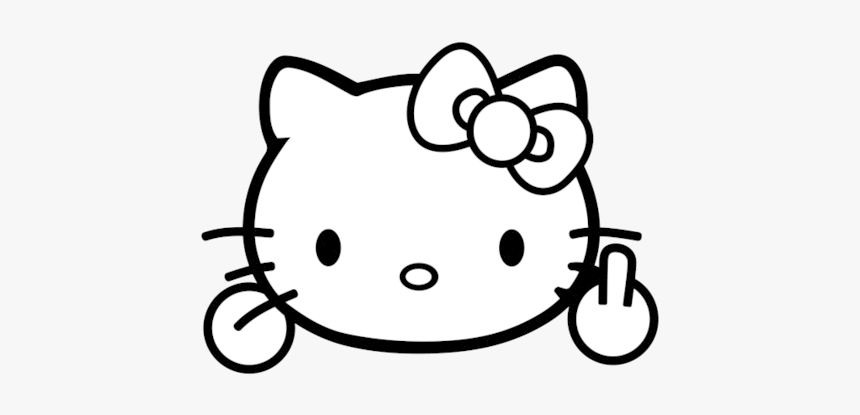 Hello Kitty Middle Finger Funny Graphics Design Dxf - Hello Kitty Pirate, HD Png Download, Free Download