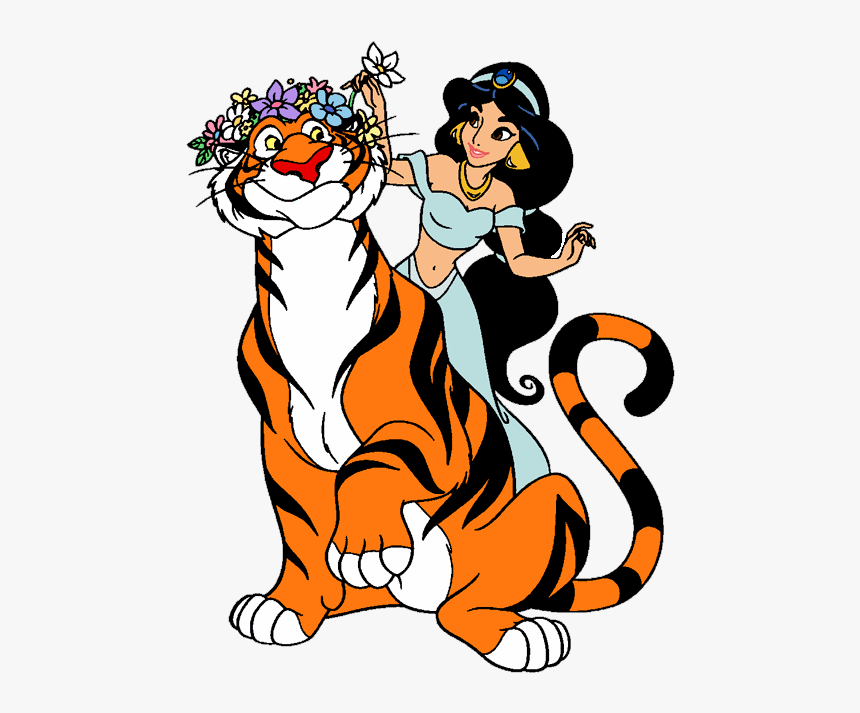 Raj Clipart Clipground Aladdin Movie Clip Art Aladdin - Princess Jasmine And Rajah, HD Png Download, Free Download