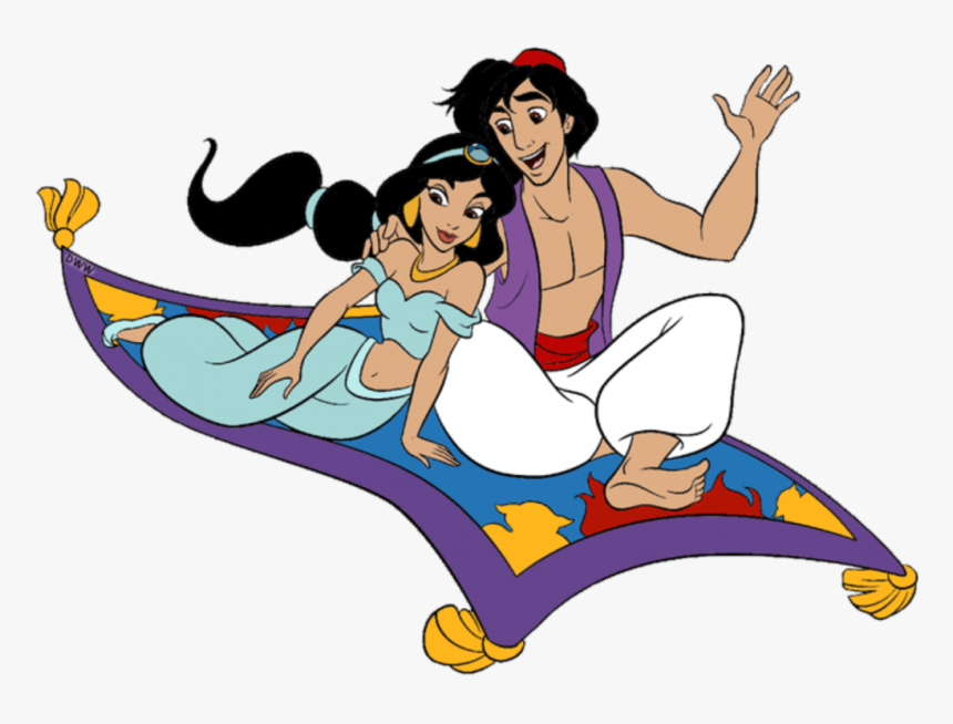 Transparent Magic Carpet Clipart - Jasmine And Aladdin On The Magic Carpet, HD Png Download, Free Download