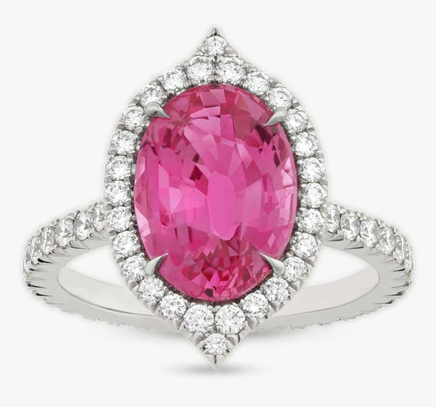 Untreated Pink Sapphire Ring, - Natural Pink Sapphire Ring 4 Carat, HD Png Download, Free Download